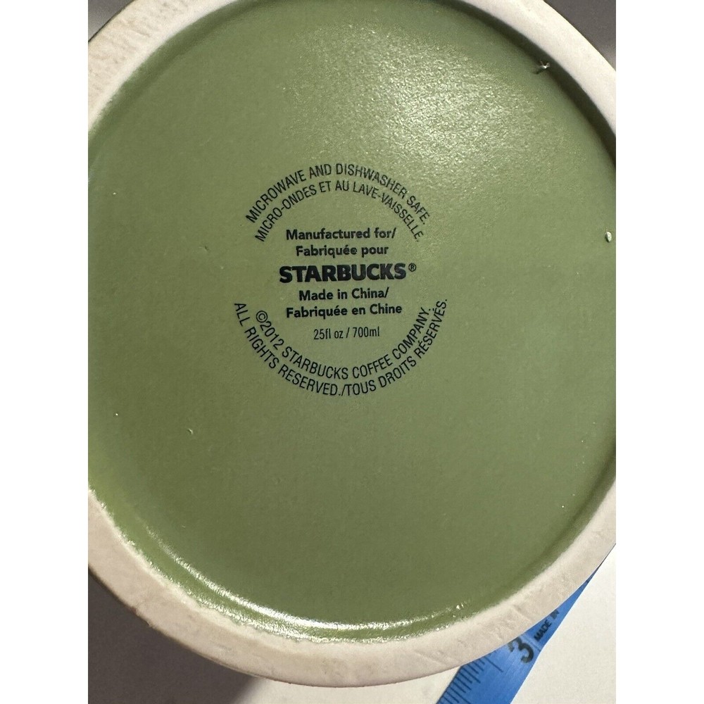 Starbucks Teapot Ceramic Tazo Pitcher Moss Green 25 Oz 700 ml 2012 New - Picture 8 of 8